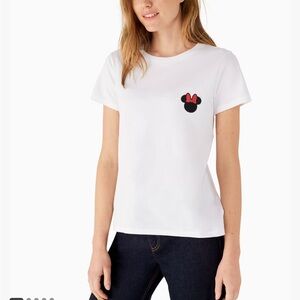 Kate spade x Disney t-shirt white with Minnie patch size XS